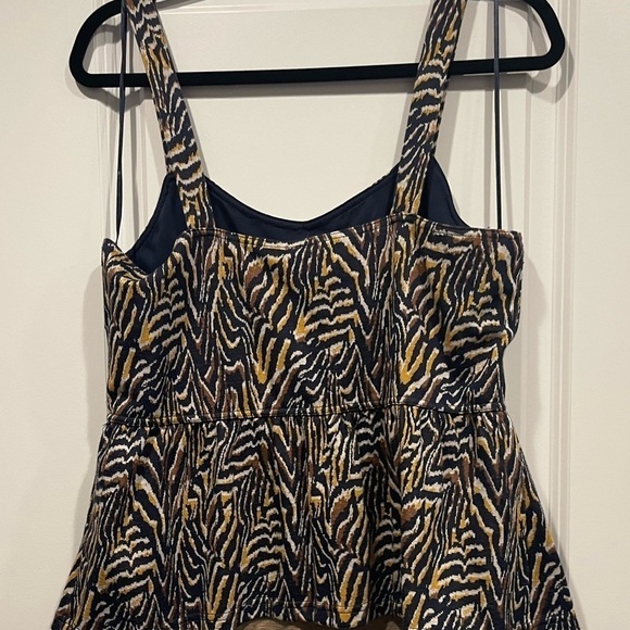 Anthro Navy Jaime Zebra Print Peplum Top - Picture 5 of 9